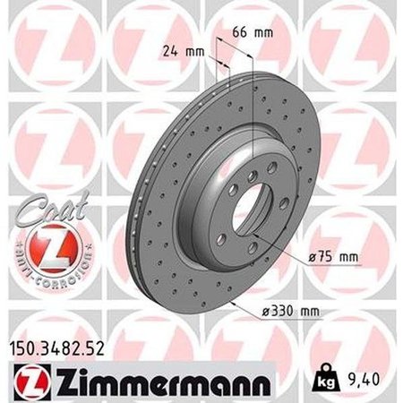 ZIMMERMANN Brake Disc - Sport/Coated, 150.3482.52 150.3482.52